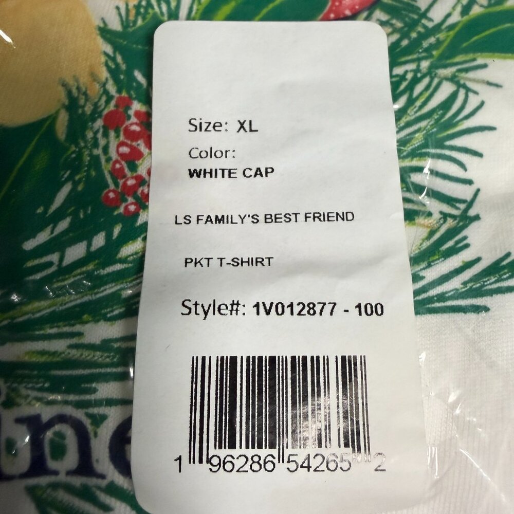 NWT Vineyard Vines Men's Family’s Best Friend Dog HOLIDAYS White LS Shirt - XL - Picture 5 of 5